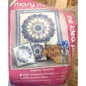Mary Maxim Starburst Country Quilting Kit With Wallhanging & 2 Pillow Patterns